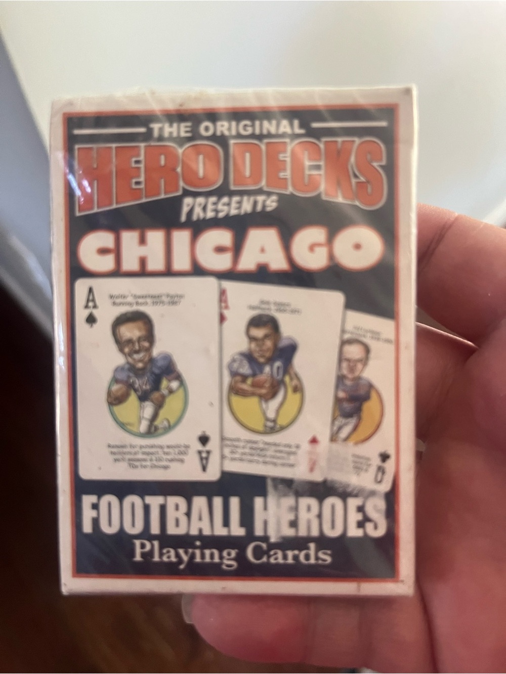 Chicago Football Heroes Playing Cards - Navy/Red